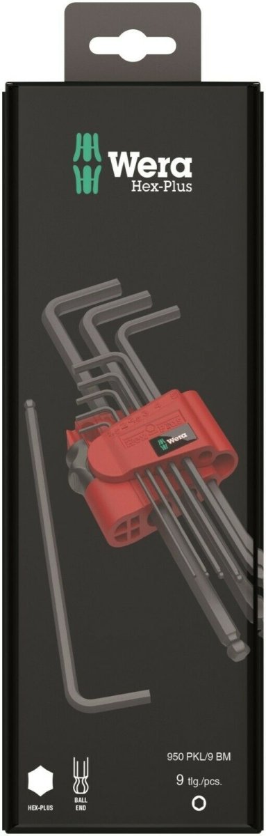 Wera 950/9 Hex-Plus 6 SB L-Key Set Metric 9 Pieces