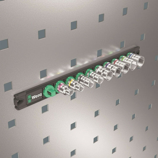 Wera B 4 Zyklop Magnetic Rail Socket Set 3/8" Drive 9 Pieces Metric