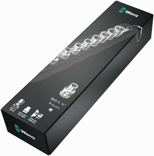 Wera 8790 HMA Belt 4 Zyklop Socket Belt Set 1/4" Drive Metric